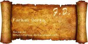 Farkas Dorka névjegykártya